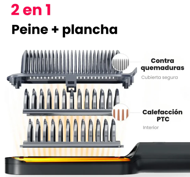 Cepillo Alisador Electrico 2 en 1